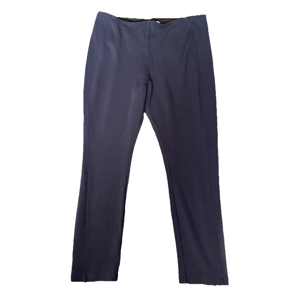 Molly Isadora Pants Womens 2X Navy Slim Straight Leg Pull On Stretch Ponte